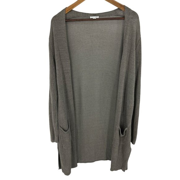 J. Jill Open Front Lightweight Cardigan With Pockets  Size L Tall - Picture 1 of 7